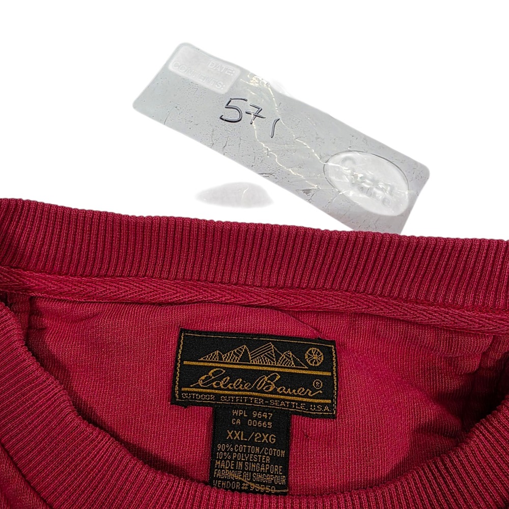 Vintage Eddie‎ Bauer Sweatshirt Mens Red XXL Crewneck Long Sleeve Cotton Blend - Picture 12 of 12